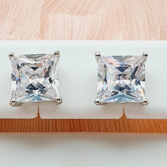 "8MM S925 Sterling Silver CZ Stud Earrings for Women/Girl, US19251038 - Picture 5 of 9